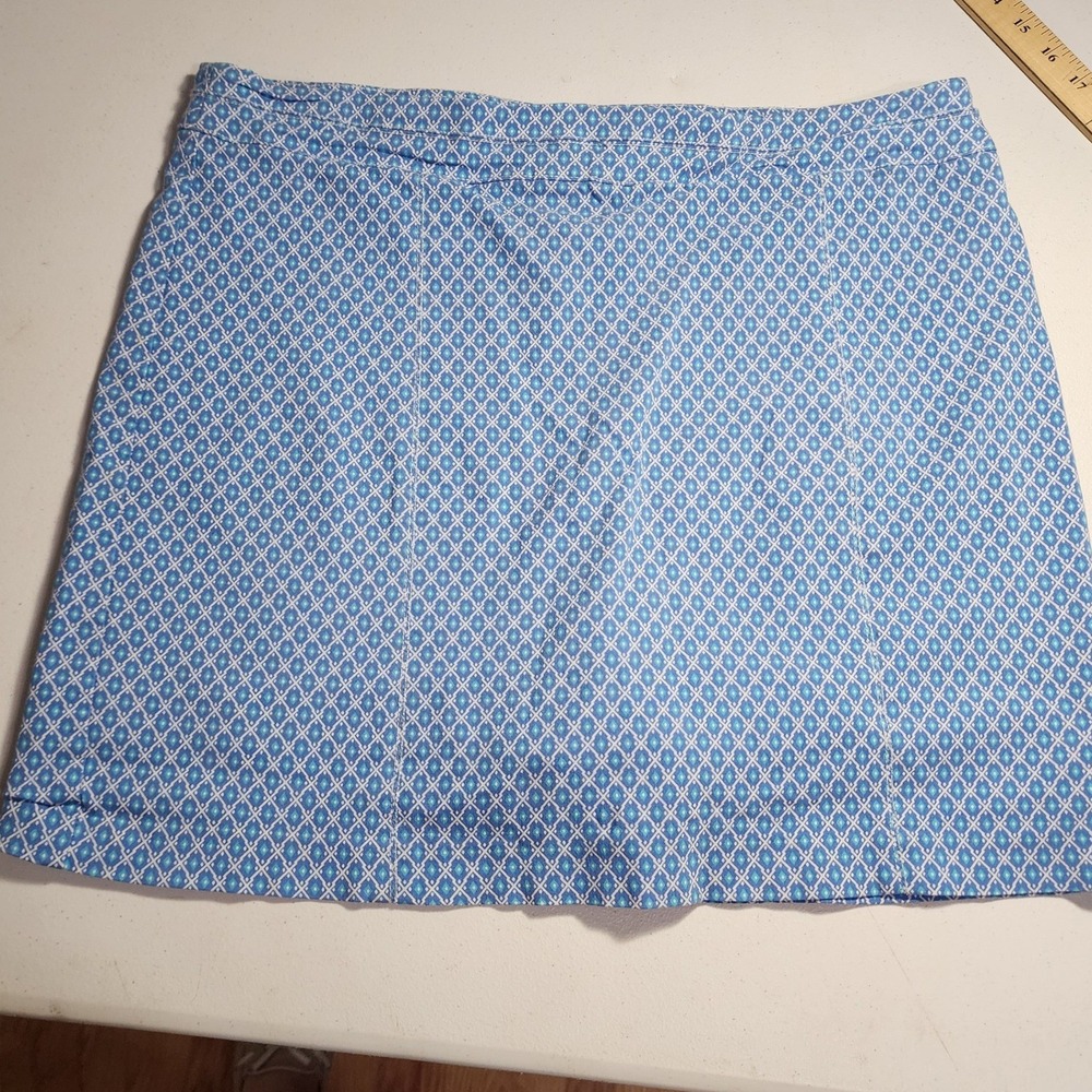 Kimโ Rogers Blue Geometric Diamond Skort Womens 16 Pull On Stretch 8173ND3KRA